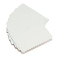 Zebra Card Premier Blank PVC Cards / White / 10mil / Adhesive with Mylar Backing [Box of 500]