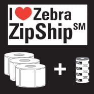 Zebra Media Z-Perform 1000T TT Label (for Mid-Range/High-End printers) / 102mm x 76mm / Perm Adhesive / 1890 p/r [Box of 3 rolls] + 2300 Wax Ribbon / Black / 110mm x 450Mtr