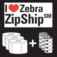 Zebra Media Z-Select 2000T TT Label (for 4" TT Desktop printers) / 102mm x 102mm / Perm Adhesive / 700 p/r [Box of 3 rolls] + 5319 Wax Ribbon / Black / 110mm x 74Mtr [Box of 3]