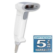 Opticon OPR-3201-USB Scanner / Cream / Laser / Pistol Grip / Corded USB Interface / USB Straight Cable (incl Hands-Free Stand) [with 5 Year Warranty]