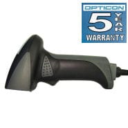 Opticon OPI-2201 Scanner [UK/EU/US/AUS] / Black / 2D CMOS Imager / Pistol Grip / Corded RS232 Interface / RS232 Straight Cable (incl PSU [UK/EU/US/AUS]) [with 5 Year Warranty]